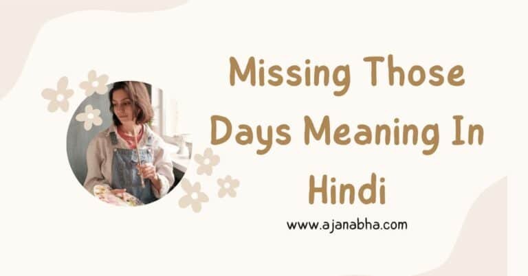 Missing Those Days Meaning In Hindi