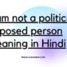 I am not a politically exposed person meaning in Hindi